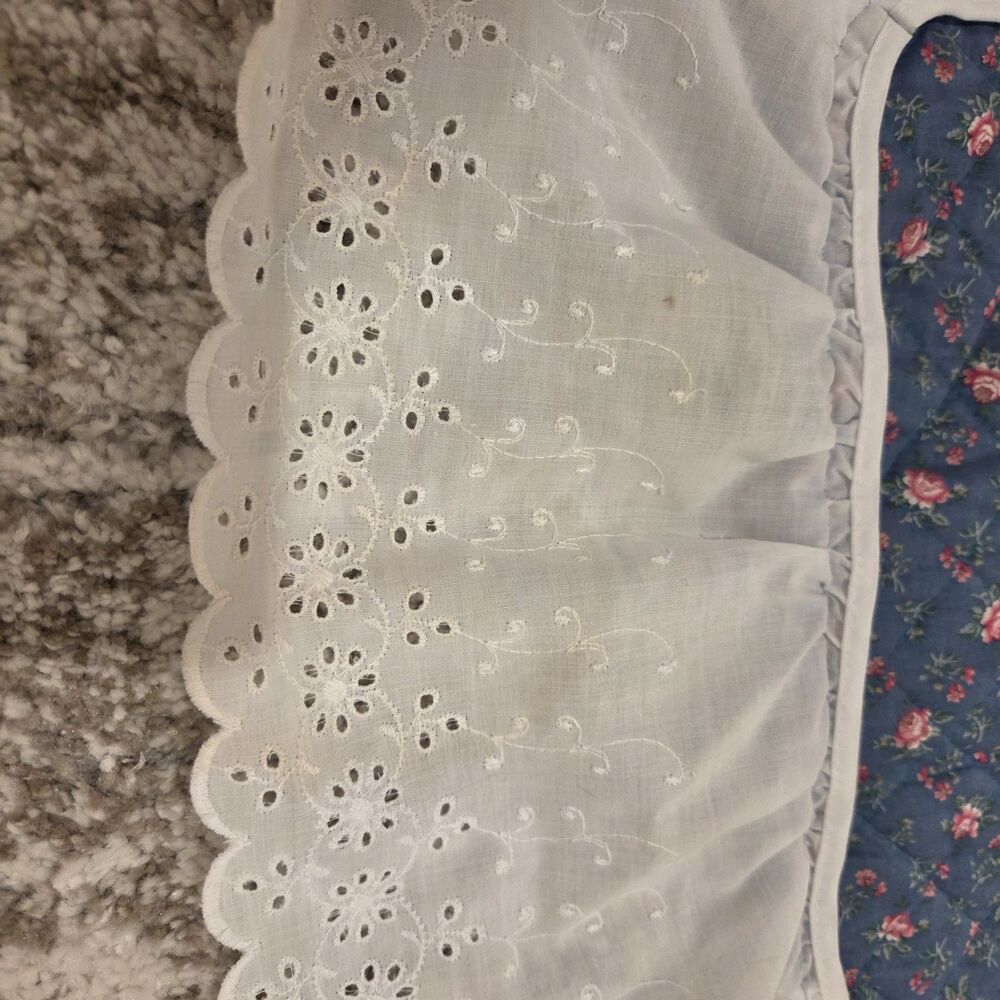 Vintage 80s 90s Lot Of 5 Pillow Cases Floral Lace Trim Cottagecore Grannycore - Picture 7 of 15